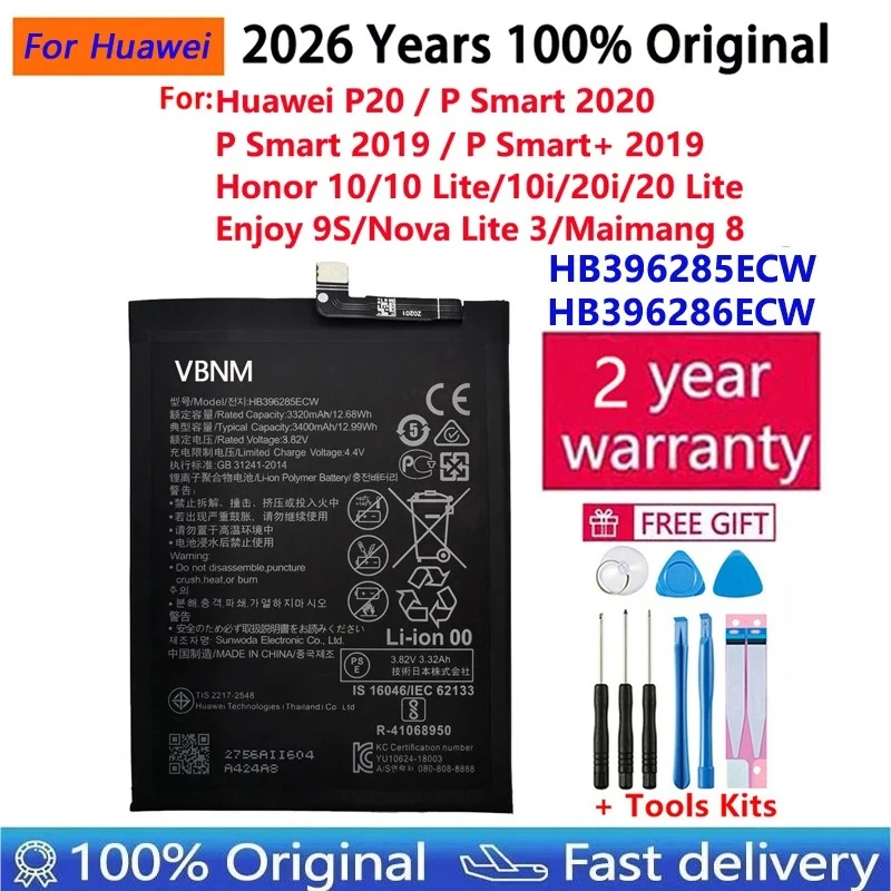 Batería para Huawei HB396286ECW Honor10i 20i 10 20 Lite P Smart+ 2019 2020 POT-LX1T POT-LX3 POT-L23 POT-LX1 POT-L21 POT-LX2 + Herramientas