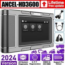 ANCEL HD3600 Heavy Duty Truck Scanner for Construction Machinery Diesel Scan Tool for Caterpillar/Deere/Volvo D-P-F Resets