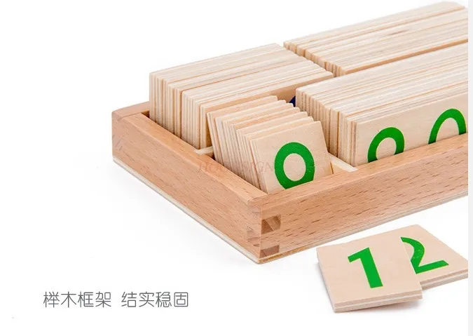 Children Wooden Montessori Number Digital 1-9000 Cards Toys For Students Learning Small Size Educational Early Educational Toys