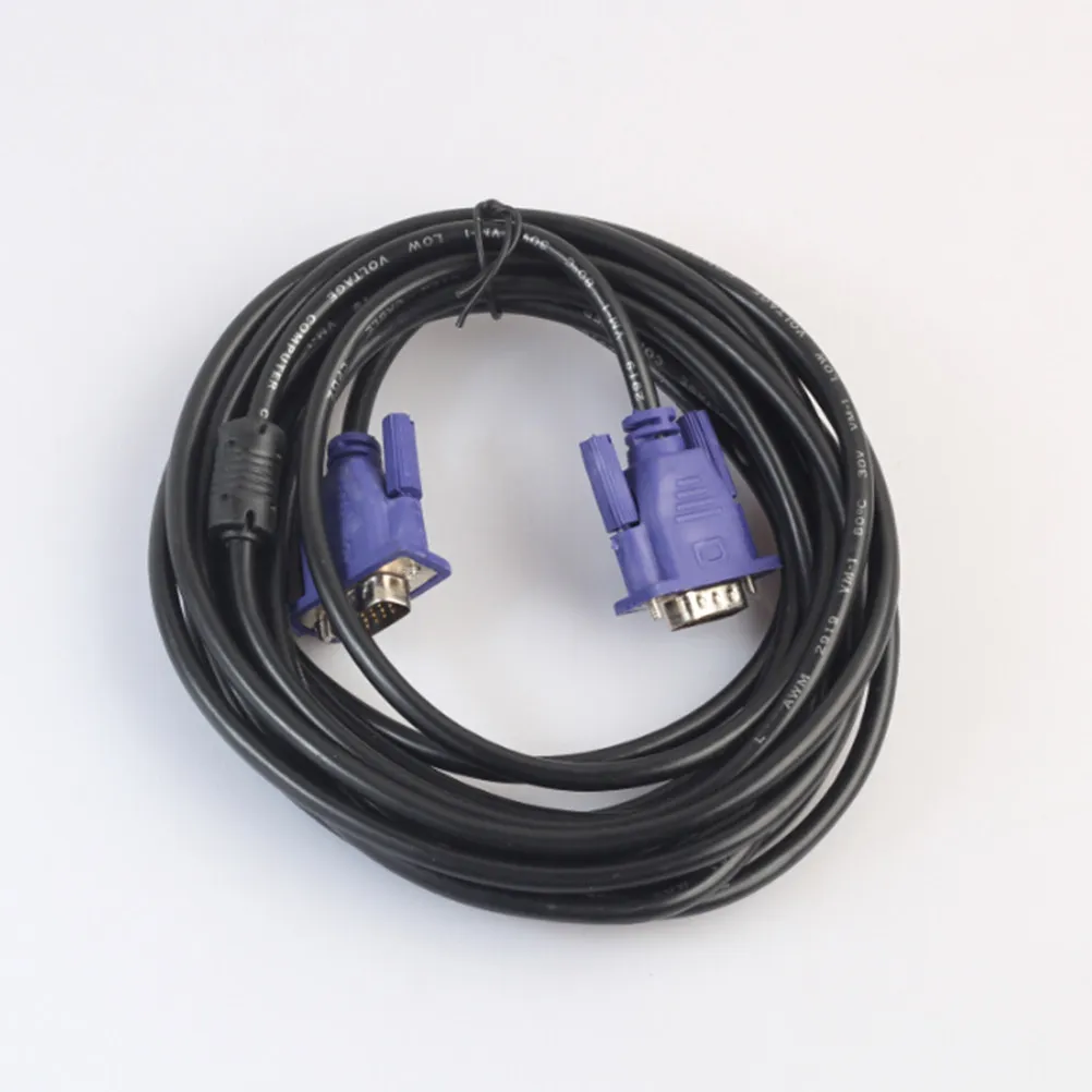 5M Vga Cable Male to Male High Resolution Video Cable Supports 1080P 1920x1200 Uxga Svga Ferrite Core Silver Plated