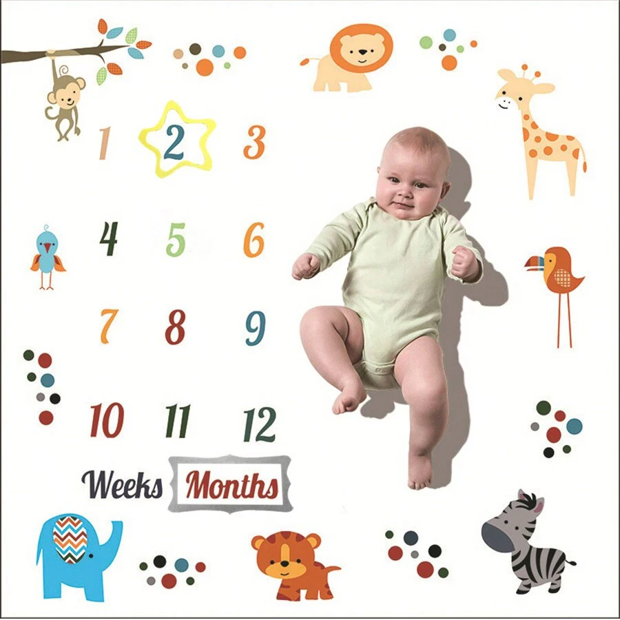 

Newborn Milestone Blankets Baby Monthly Growth Souvenirs Infant Photo Shooting Background Blanket Boy Girl Photo Accessories