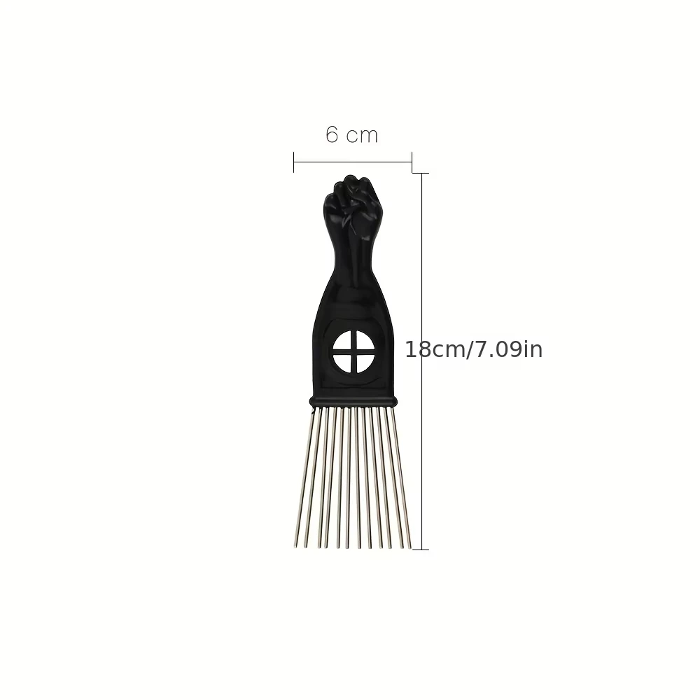 African American Pick Comb Black Metal Hairdressing Styling Tool for Salon Barber Shop Hair Combs
