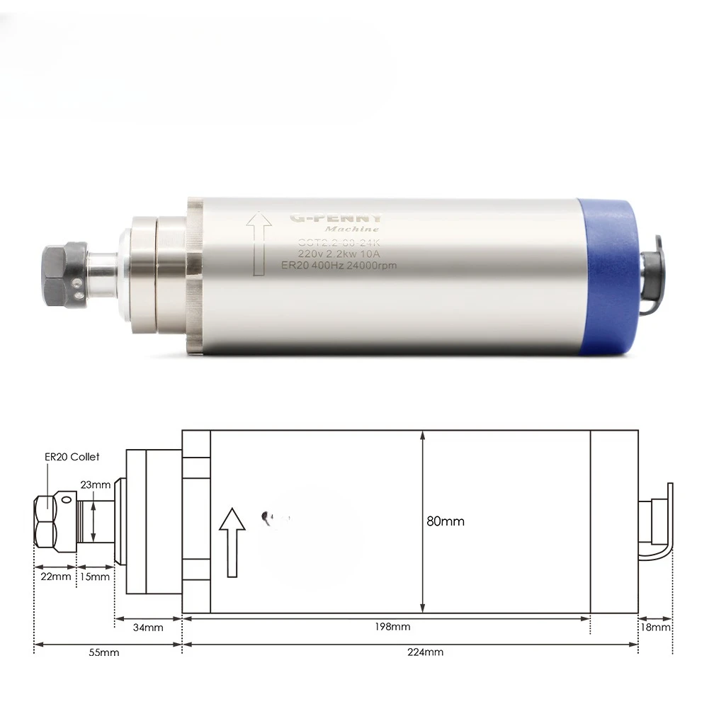 indle D80 Cnc Router Machine Spindles Being Parts of MachinesG-Machine CNC 2.2kw ER20 110V 220v 380v Air Cooled Sp