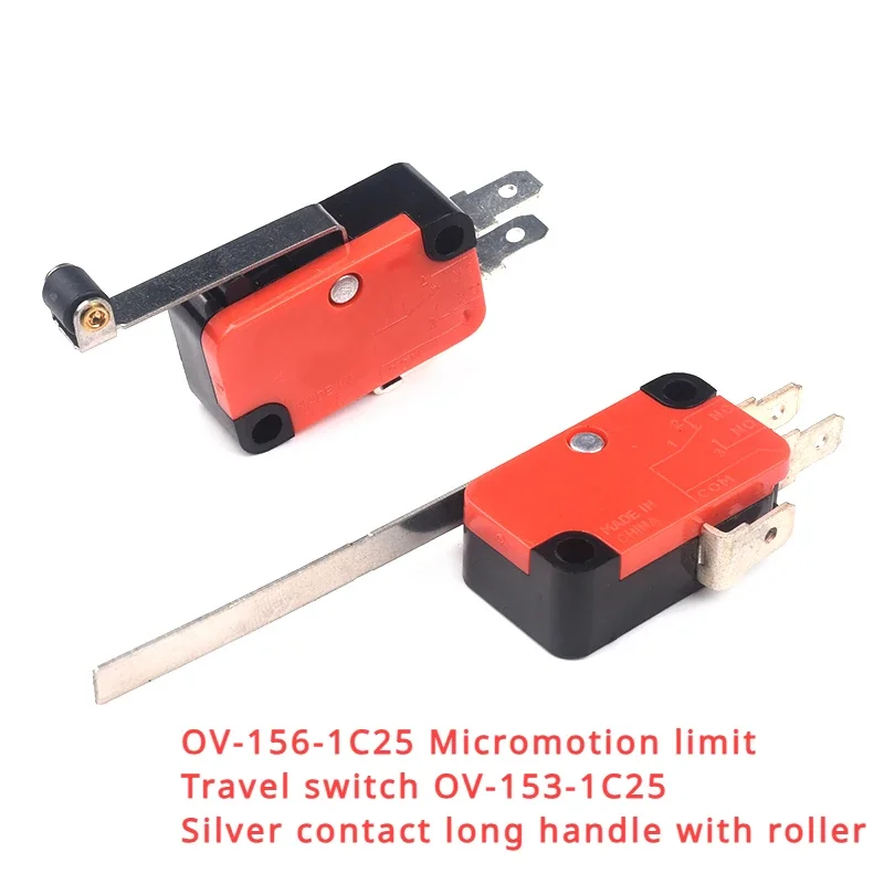 （5pcs） OV-156-1C25 micro limit travel switch OV-153-1C25 silver contact long handle with roller