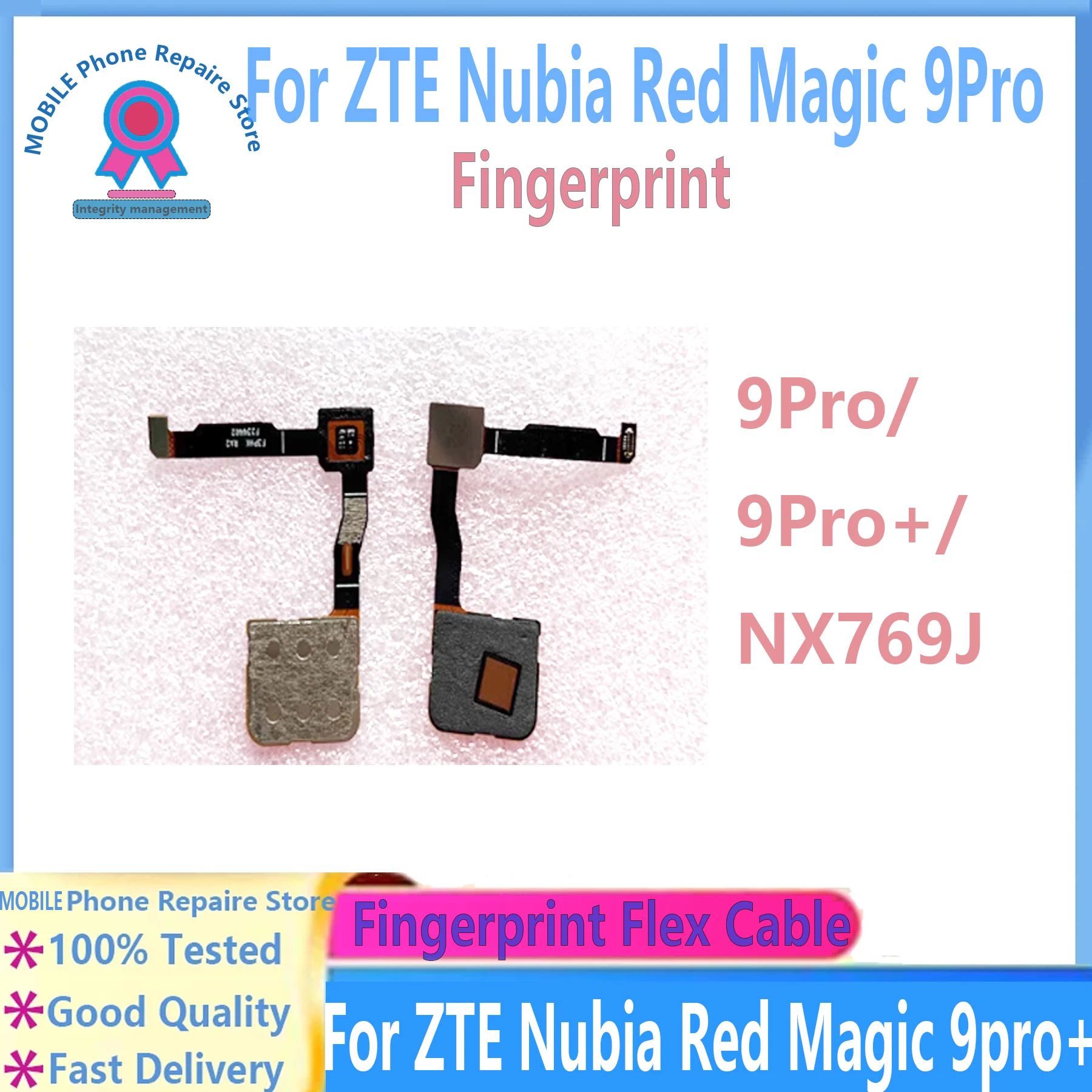 

For ZTE Nubia Red Magic 9 Pro Fingerprint sensor Home Button Finger Print Sensor Flex Cable 9pro+ Red magic 9 Pro Replace