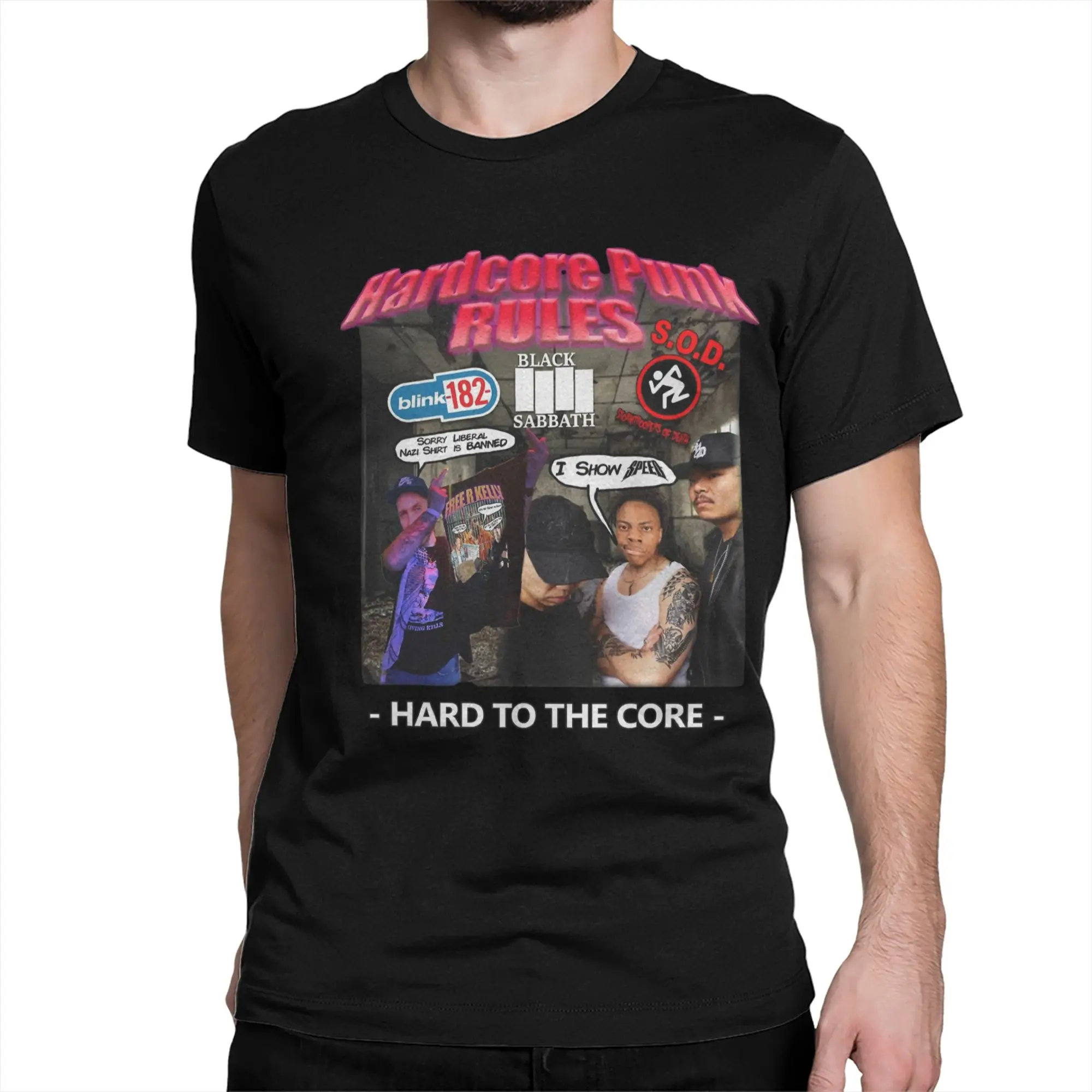 Hardcore Punk Rules IShowSpeed Men Women T Shirt  Awesome Tee Shirt Short Sleeve T-Shirt 100% Cotton Plus Size Clothing