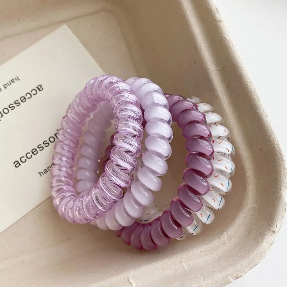 

Hair Tie Stretch Spiral Cord Hair Ring Hair Rope Headwear Sweet Elastic Hair Tie Colorful Scrunchies Multicolor Telephone Wire