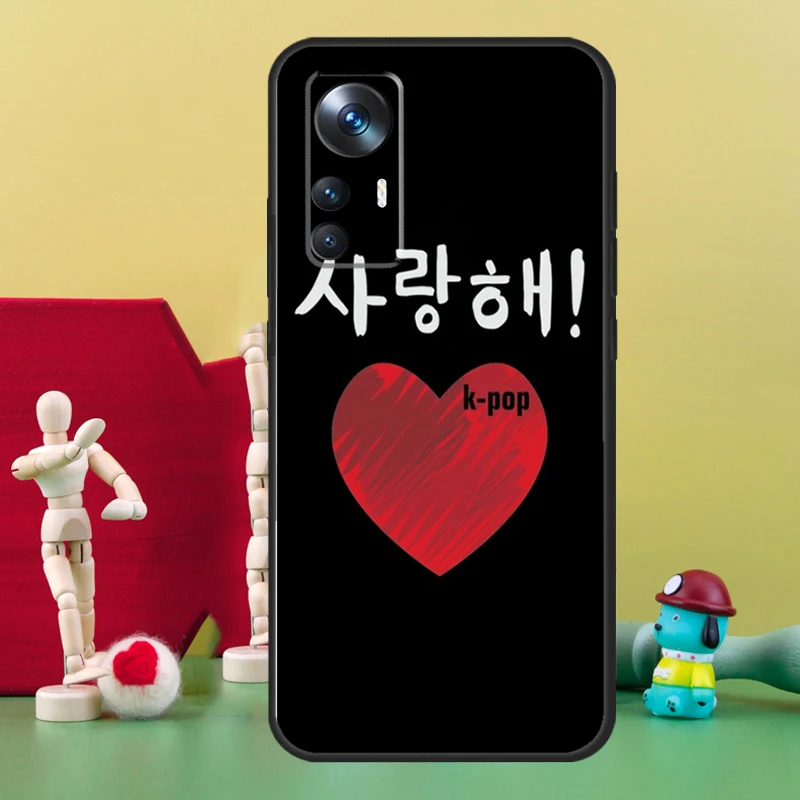 Cute Korean Font Saranghae I love you For Xiaomi 13 Ultra 12 Lite 11T 12T 13T Pro 12X POCO F5 X5 X3 Pro X4 F4 GT M5 M5s F3 Case