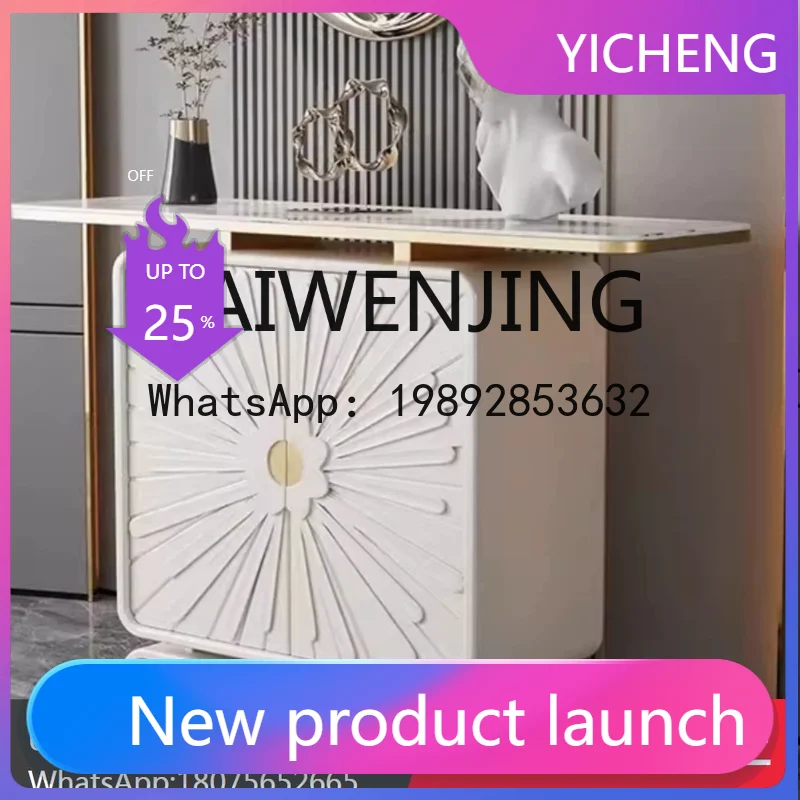 LYY Light luxury entrance entrance end view platform rock slab desktop paint carving cabinet decoration living room aislecabinet