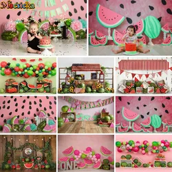 Summer Fruit Photography Backdrops Watermelon Cake Smash Background Child Birthday Party Photo Shoot Props Baby Shower Photocall