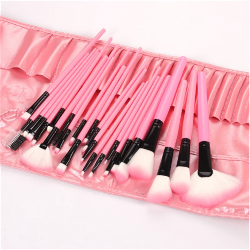 32-Piece Premium Animal Hair Makeup Brush Set for Beginners Novices And Makeup Artists Complete Eyeshadow Brushes Kit