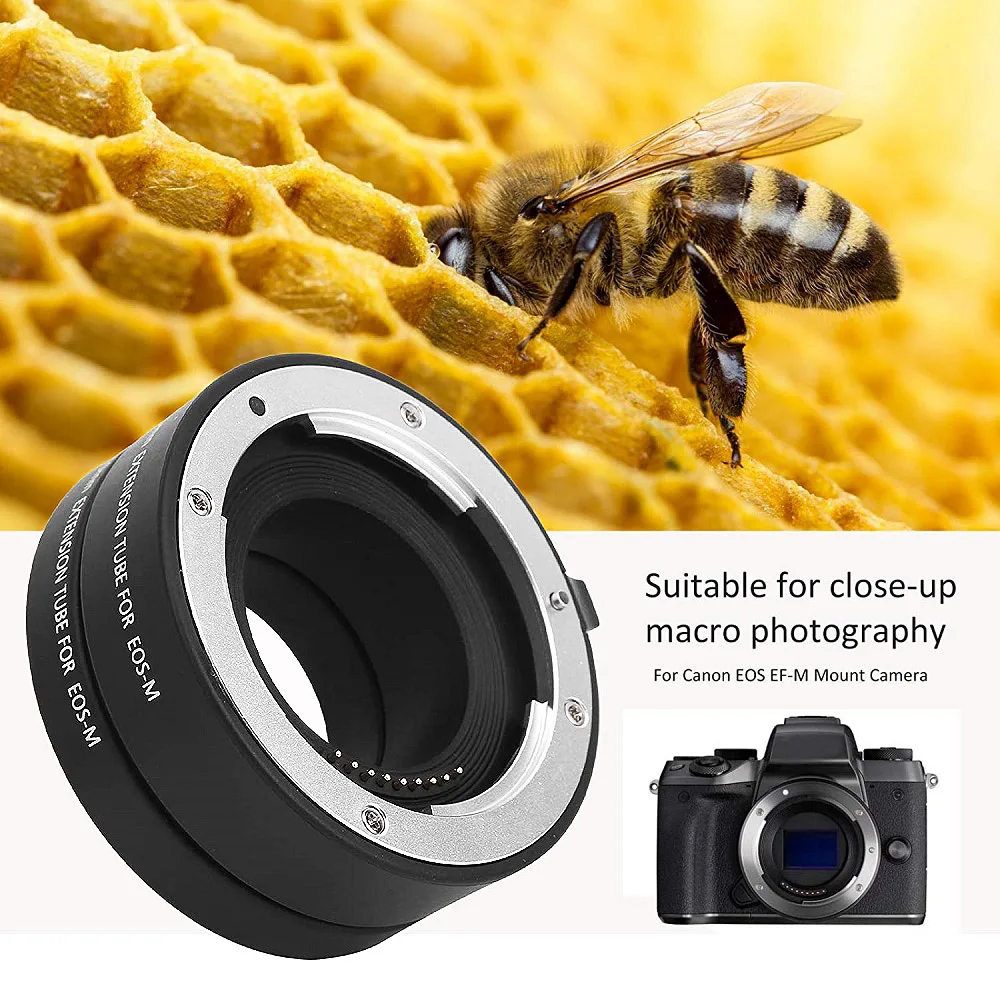Mcoplus AF Auto Focus Macro Extension Tube Ring Set for Canon EF-M EOS M M2 M3 M5 M6 II M10 M50 M100 M200 Mirrorless Camera