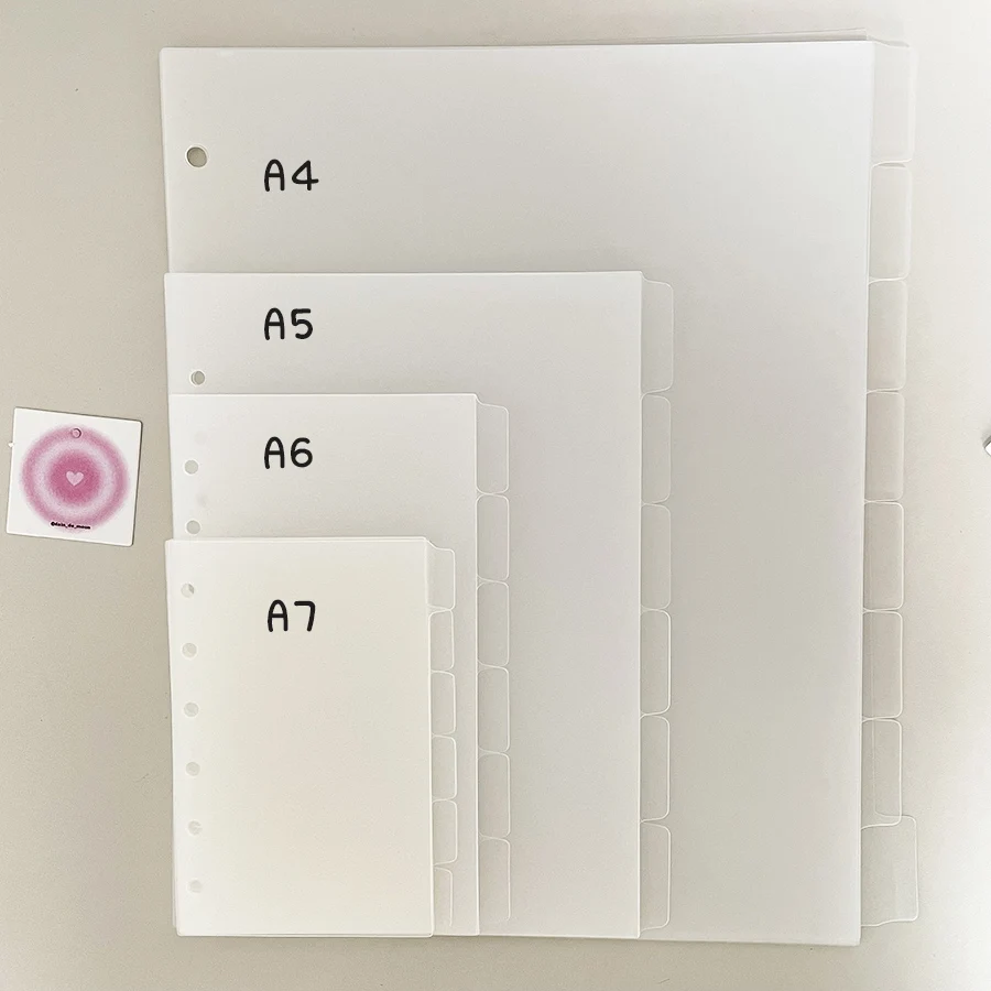 A4/A5/A6/A7 Ringscheiderseiten, 6/8 Blatt, Binder-Gerät, PP-Trennseiten, Budgetbuch-Zubehör, Tagebuch, Agenda, Notizbuchteil – Detail 6