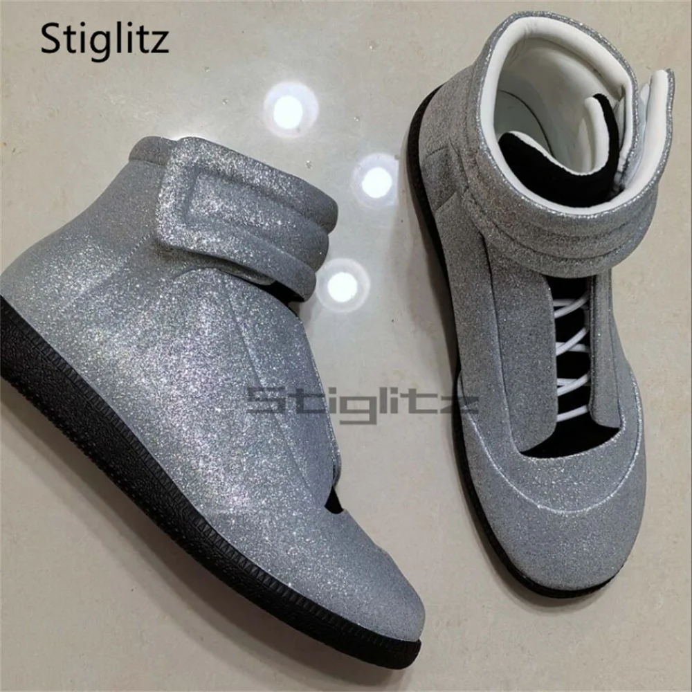 

Мужская высокая кожаная повседневная обувь на плоской подошве Кроссовки из натуральной кожи Кроссовки на липучке Спортивные осенне-зимние модные ботильоны