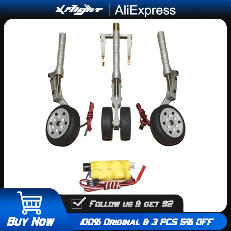 

XAERO All Metal Retractable Landing Gear for RC Airplane, Heavy-Duty Aluminum Undercarriage with Shock Absorber, 1/5-1/6 Scale