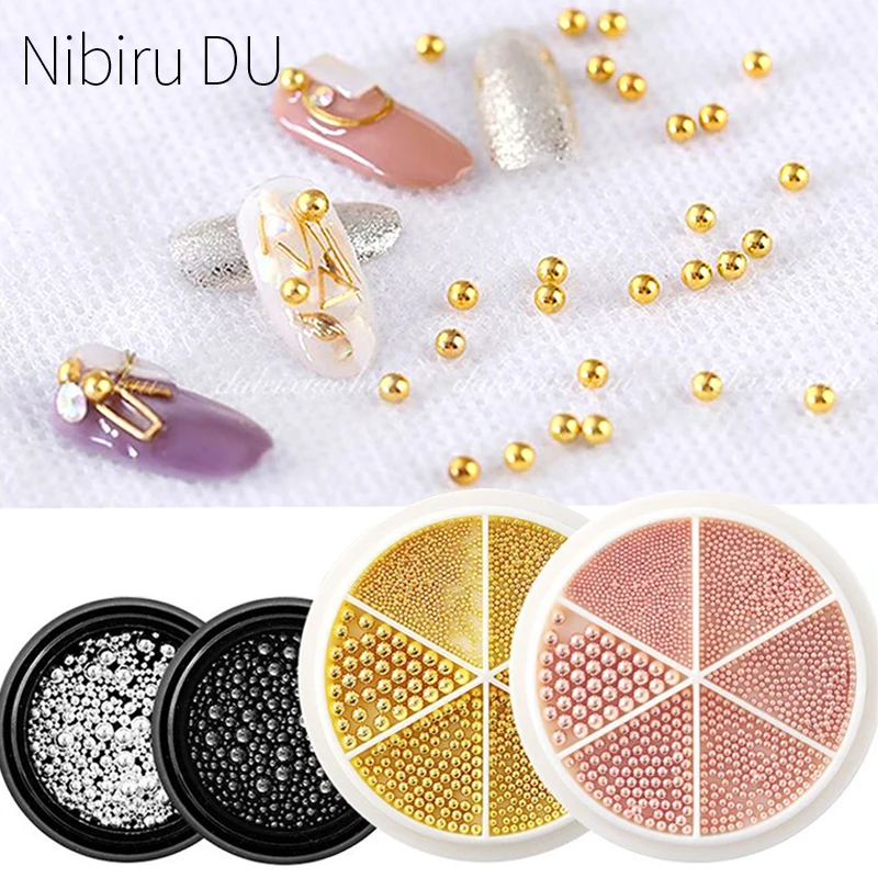 Metal Micro Beads Stainless Steel Caviar Beads 0.8mm-1mm Rose Gold Gun Grey Silver Nail Art Manicure Rhinestone Decorations Tool