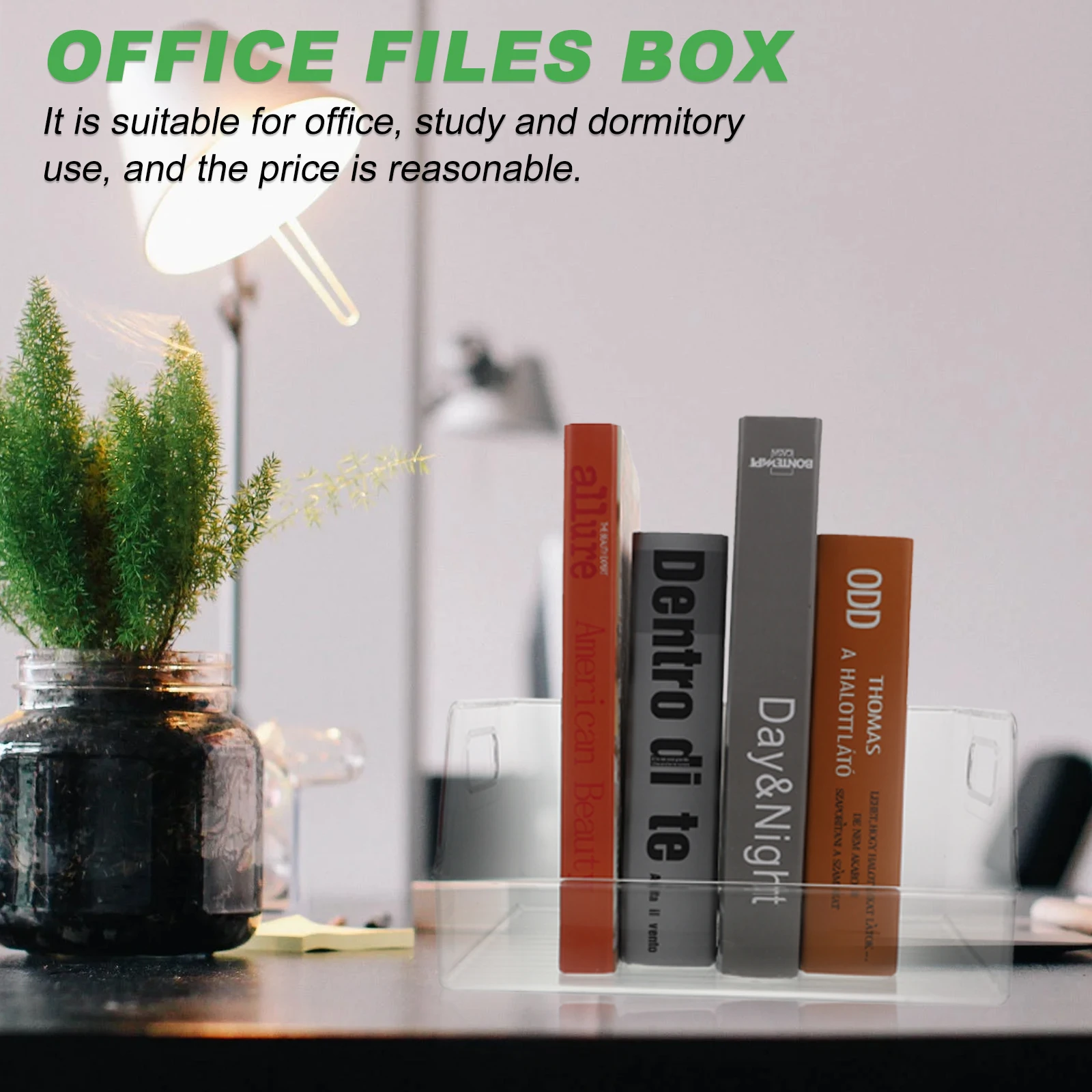 

Acrylic Record Display Rack CD Container Desktop Storage Box Office Files Holder Document Organizer Lightweight Teacher
