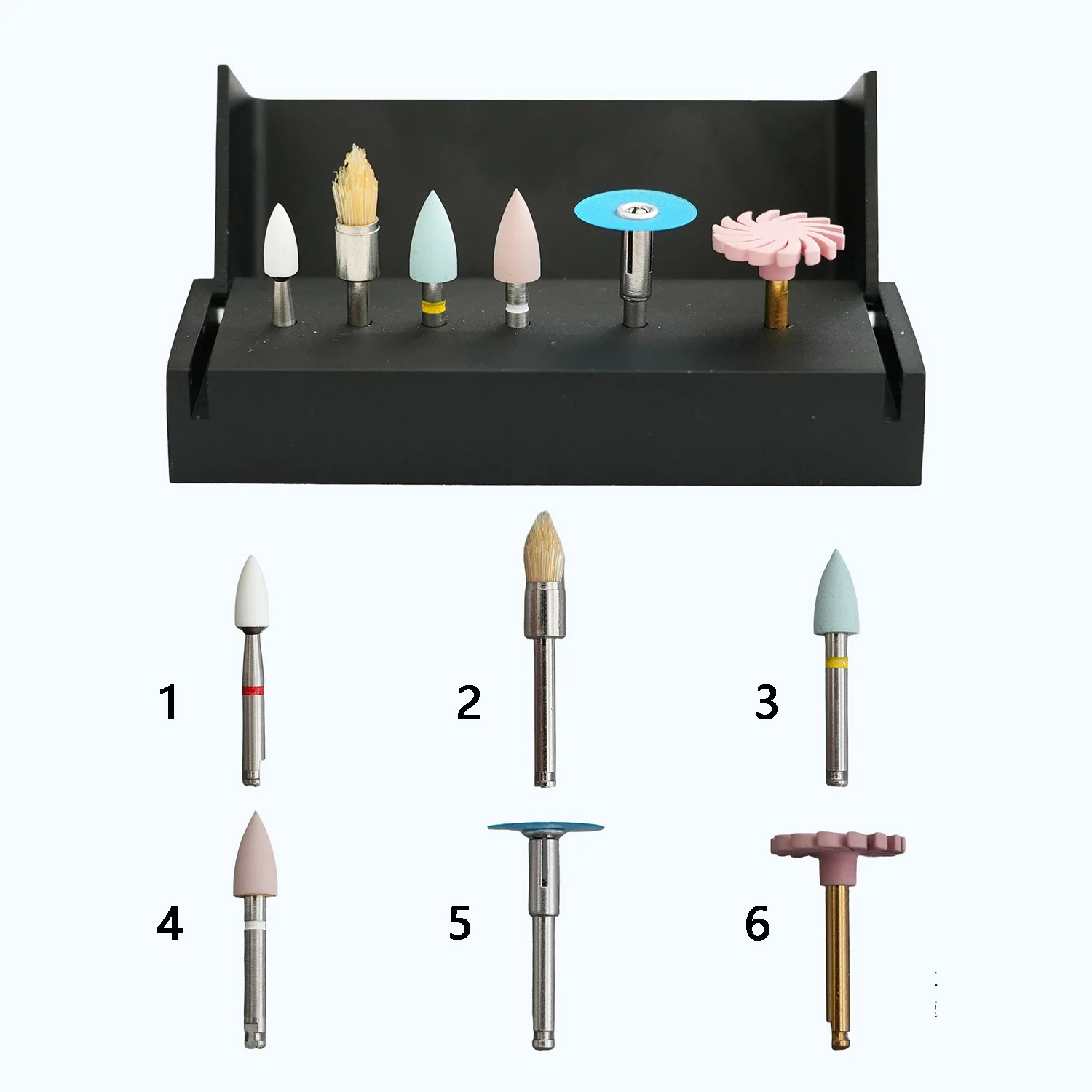 COTISEN PS10C Dental Composite Resin Polishing Kit Aesthetic Finishing Burs RA Shank Low Speed Contra Angle Handpiece