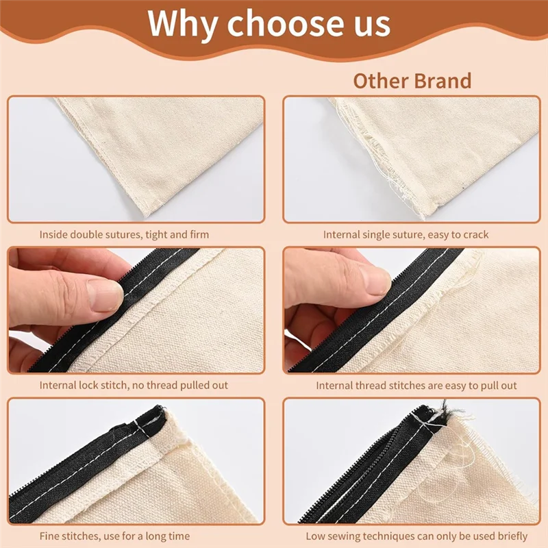 LITE-50 Buah Tas Rias Kanvas Kosong Sublimasi, Tas Rias Kosmetik Transfer Panas DIY Kosong Massal untuk Tas Rias Pengiring Pengantin