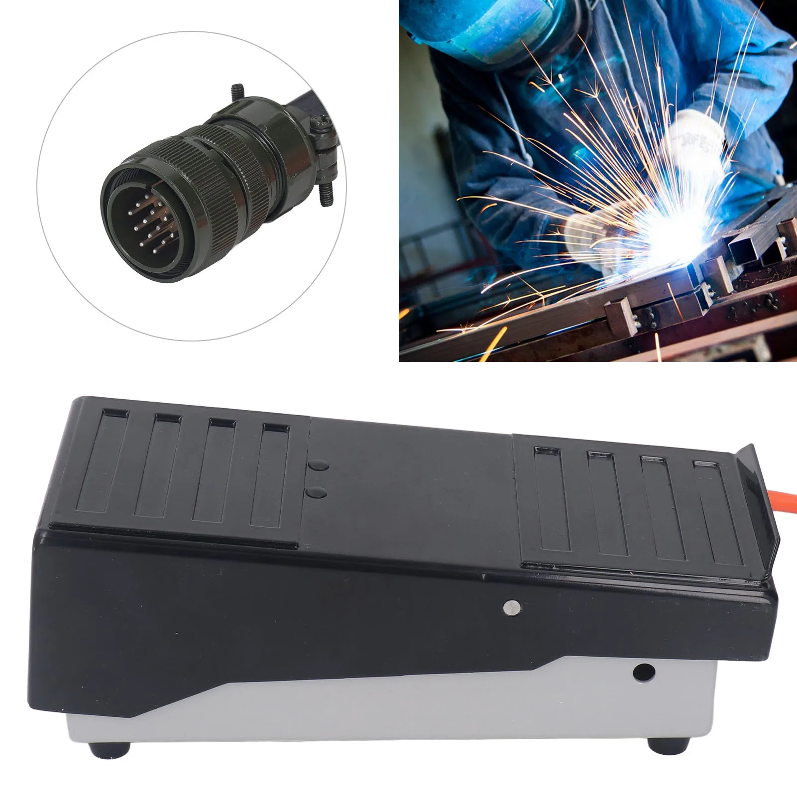 14 Pin Welder Foot Pedal TIG Welding Pedal Control  with 2 Meter Wire Sliding Potentiometer DC5‑15V Welding Foot Pedal