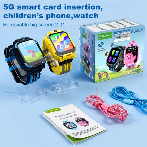 Reloj inteligente 5G para niños, videollamada, SOS, GPS, posicionamiento, calculadora, despertador, batería grande de 680mAh, tarjeta Sim, reloj de teléfono para niños, nuevo