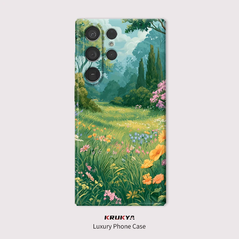 Lens Protection Phone Case For Samsung Galaxy S26 S25 Ultra S26 Plus S22+ S21 S24 FE S20 S23 Plus Florals Painting Matte Cover