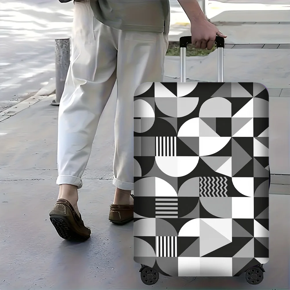 1PC Geometric Pattern Luggage Cover for Luggage Sizes 18-32 Inches; Dust and Elastic Travel Accessories to Effectively Protect Y