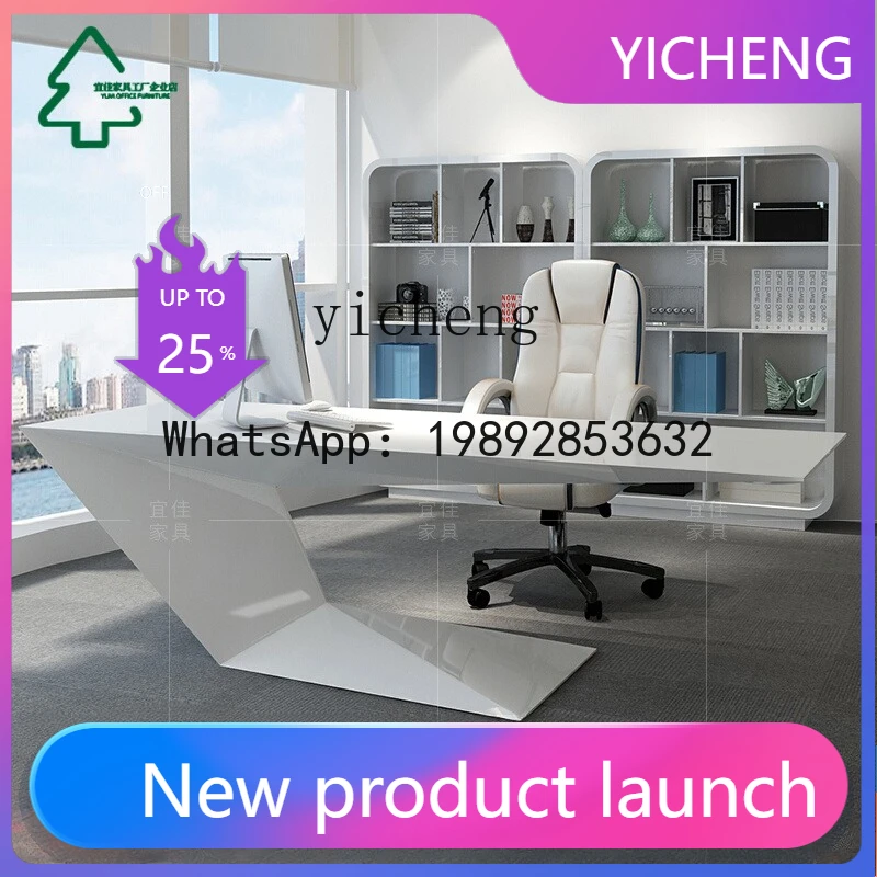 

X2 paint boss president table simple modern creative desk manager office table and chair combination