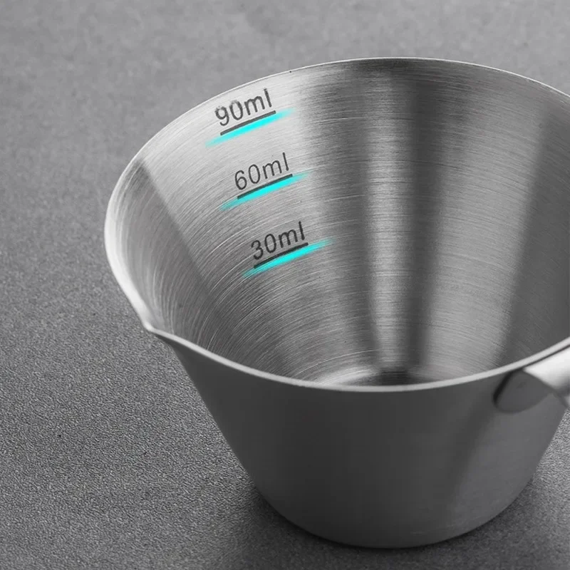 90ml/250ml Coffee Measuring Cup 304 Stainless Steel Espresso Extraction Cup Coffee Small Ounce Cup Barista Utensils