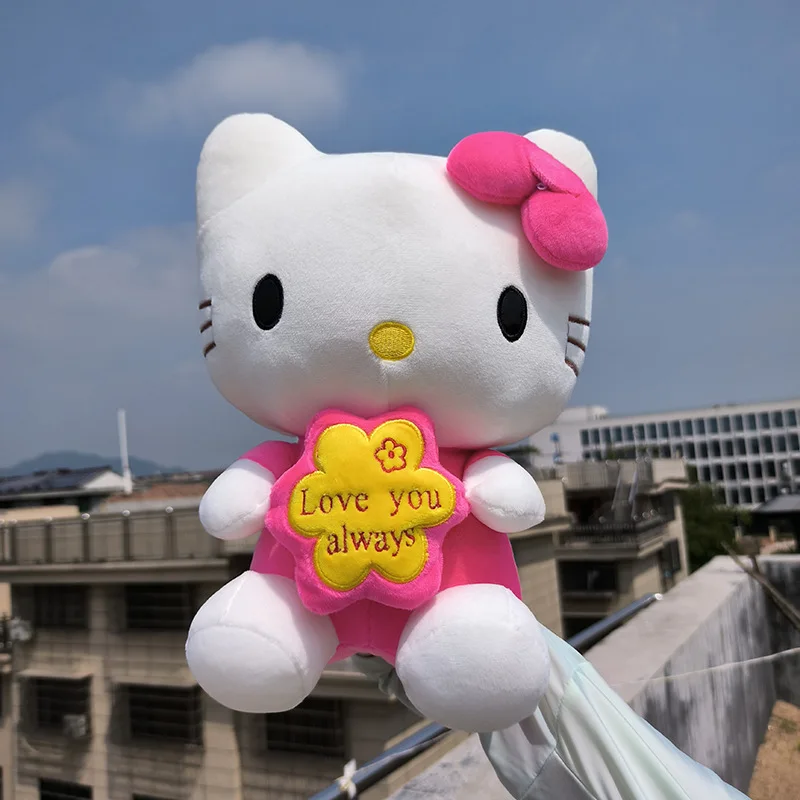 30Cm Sanrio Nieuwe Pluche Pop Schattige Hellokitty Pluche Gevulde Kussen Kinderen Zachte Doek Pop Cowboy Hello Kitty Vriend Verjaardagscadeau