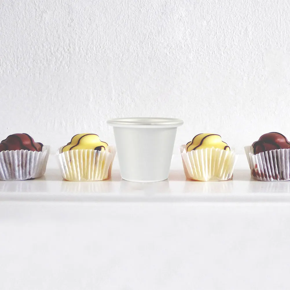 

6 Pcs Baking Supplies Round Cake Mold Pan Pans for Pudding Silver Aluminum Molds