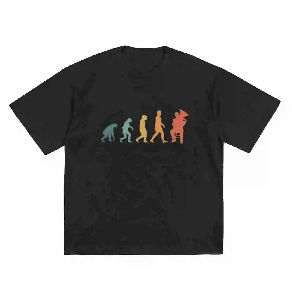 Tuba Evolution Retro Player Short Sleeve Tee 100% Cotton T-Shirt