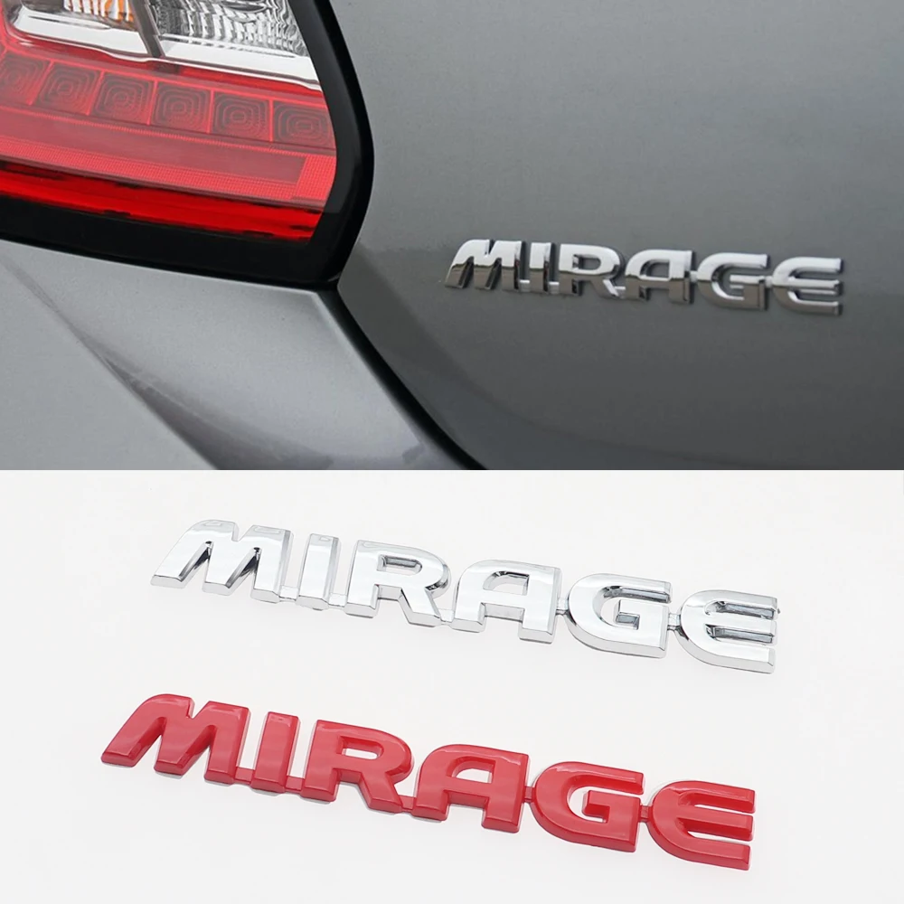 1PC 3D ABS MIRAGE Car Letter Logo Sticker Tail Bumper Badge Auto Rear Trunk Emblem Decals Accessories SL