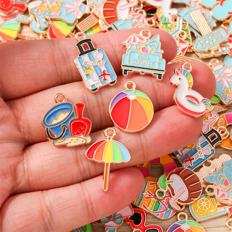 10pcs Cute Mix Enamel Summer S - đánh giá và giá Art Craft Making