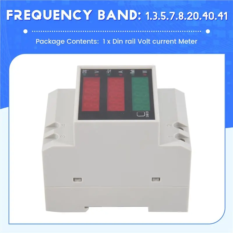 PHFU-D52-2058 Wattmeter Din Rail Volt Current Meter Power Factor Digital Meter AC80-300V Multi-Function Kwh Hz Meter 0-100A