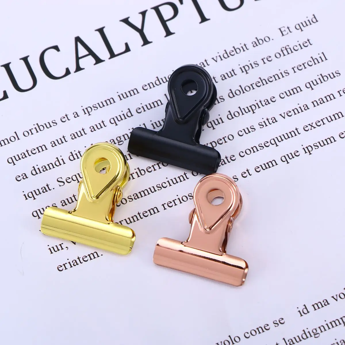20 PCS Paper Clip Clamp Medium Binder Clips Colorful Copper Hinge Elliot Folder