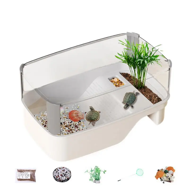 

Turtle Tank Aquatic Turtle Tank UV Absorption Basking Climbing Shallow Breeding Decorations For Aquatic Indoor Outdoor