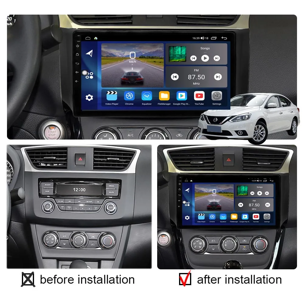 2din autoradio Stereo Android 12 Carplay per Nissan Sylphy B17 Sentra 12 2012-2018 lettore Video multimediale GPS NAVI unità principale 4G