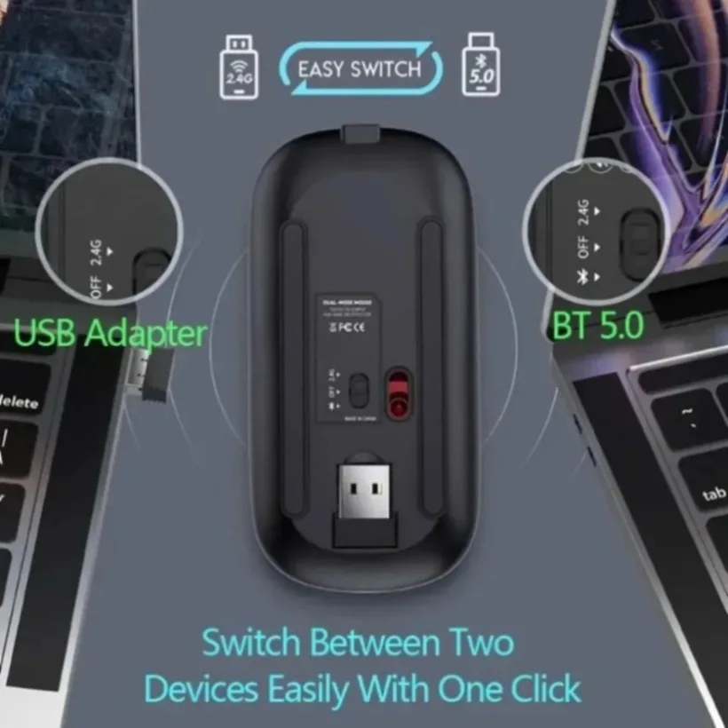 Wireless Rechargeable Gaming Mouse Portable Ergonomic Quiet And Magical Suitable For Portable Computers Tablets IPAD Phone