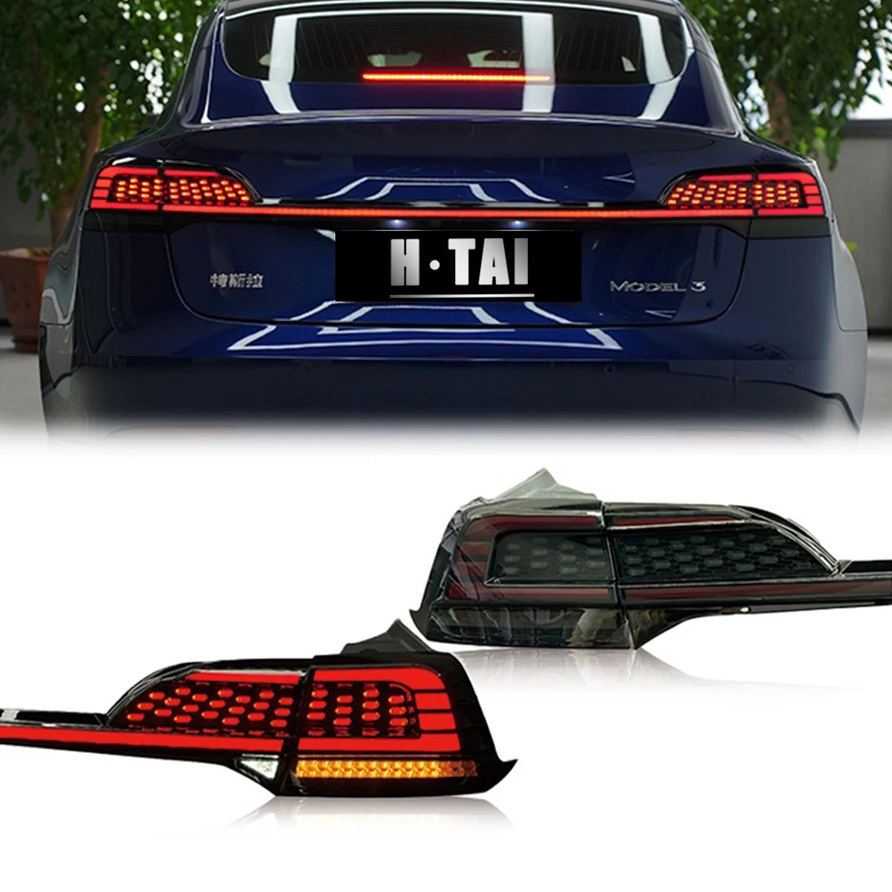 

Pair Tail Light Assembly For Tesla Model 3/Y 2019-2023 Tail Lamp LED Taillights Brake Light Driving Lights Fog Light Turn Signal