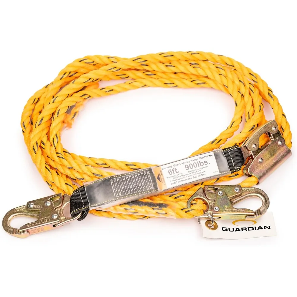 

50-футовая вертикальная спасательная система с регулируемым веревочным захватом и амортизатором, одобренная OSHA