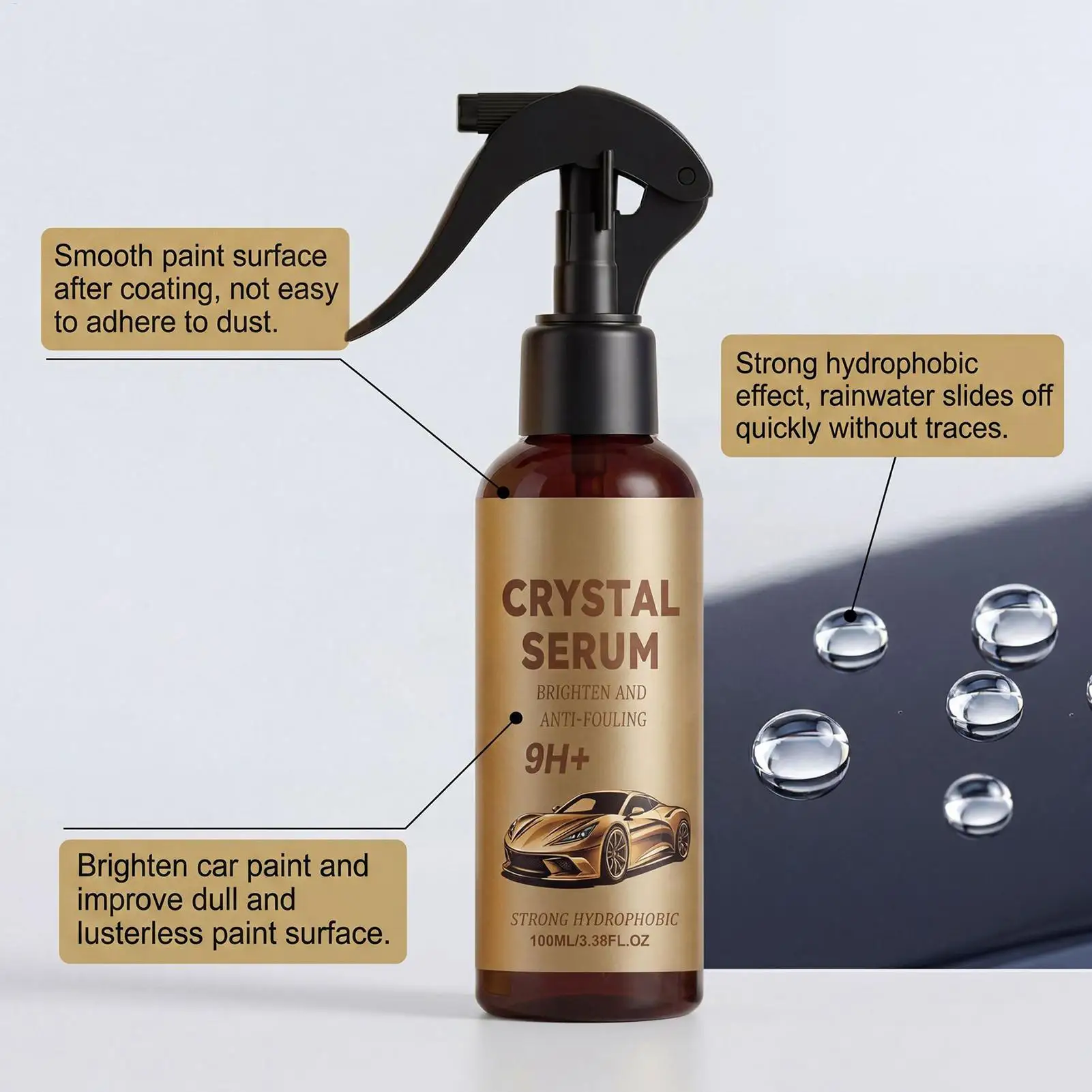 Kit de Revestimiento Cerámico para Autos 9H, Brillo Duradero, Revestimiento Cerámico Líquido para Detallado de Autos, Protección de Pintura para Faros Delanteros de Autos y Autocaravanas
