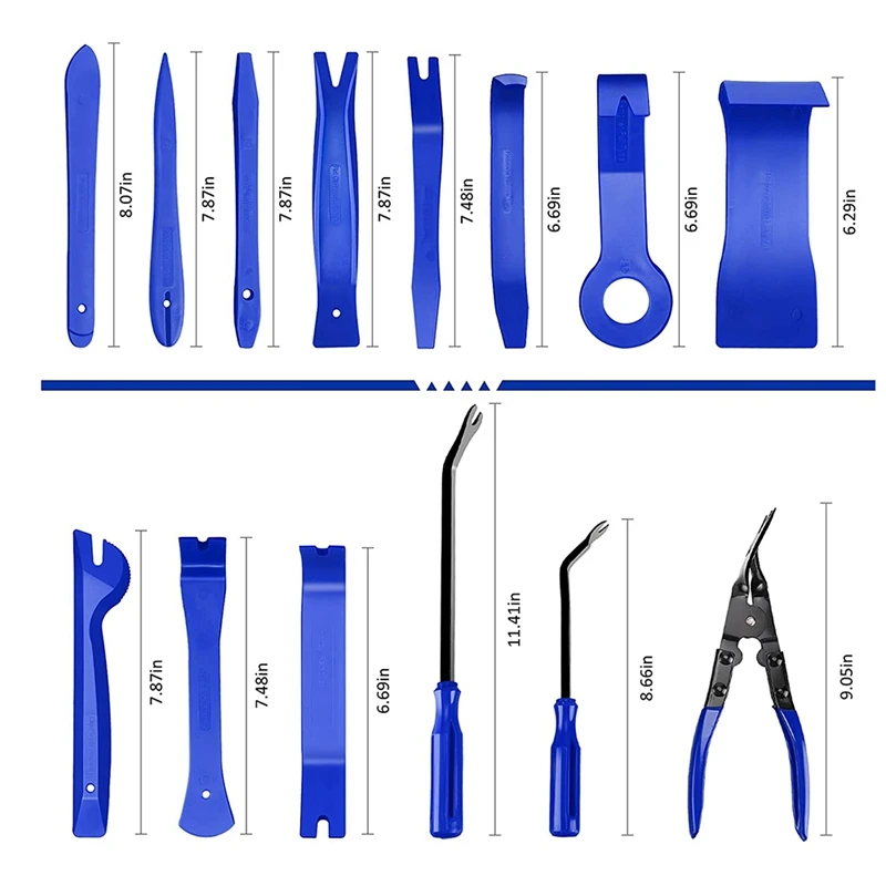 19 Pcs Trim Removal Tool Auto Clip Pliers Fastener Terminal Remover Set, Plastic Pry Tool Kit For Car Panel/Dash/Door