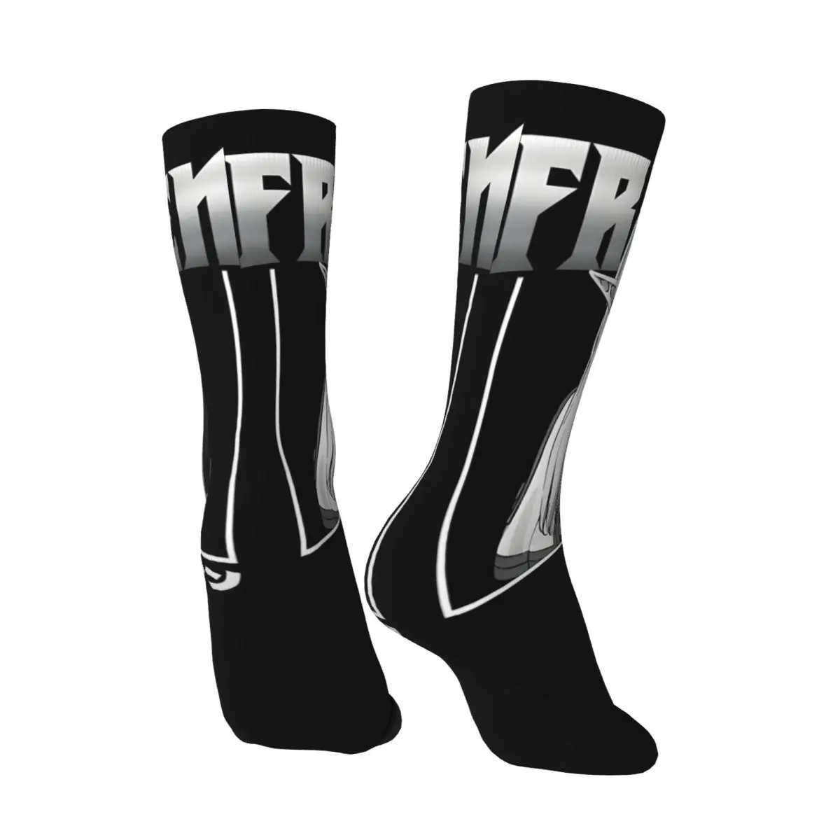 Funny Happy Men's compression Socks Eccentric Vintage Harajuku Frieren Beyond Journey's end Hip Hop Novelty Pattern Crew Crazy