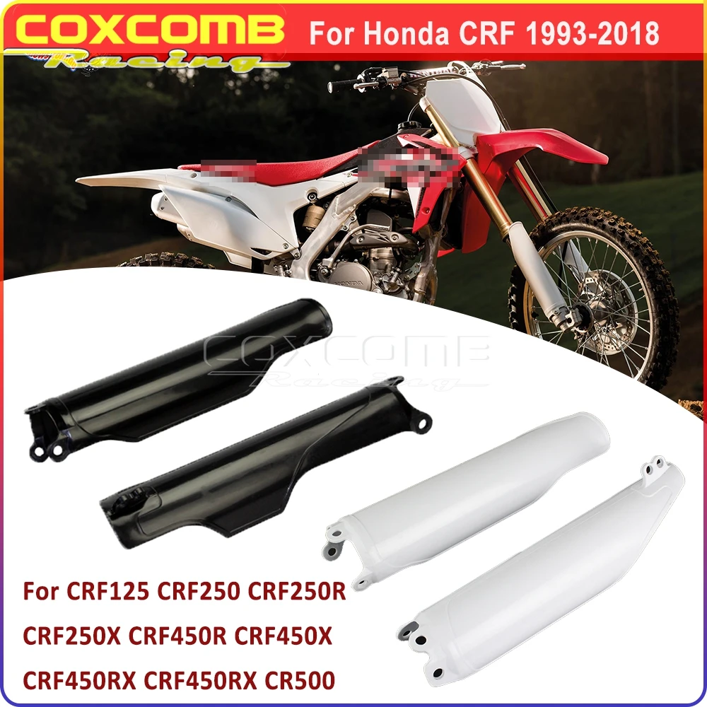 White Plastic Motorcross Front Fork Guards Cover Shock Absorbe For Honda CRF250 CRF450 CR125 CRF CR 125 X 250 450 R RX 1993-2018