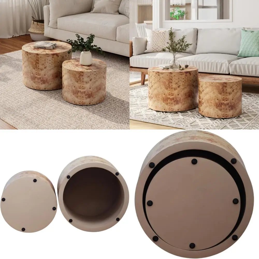

Modern Farmhouse Style Nesting Coffee Tables Set of 2 - Perfect for Living Room and Bedroom