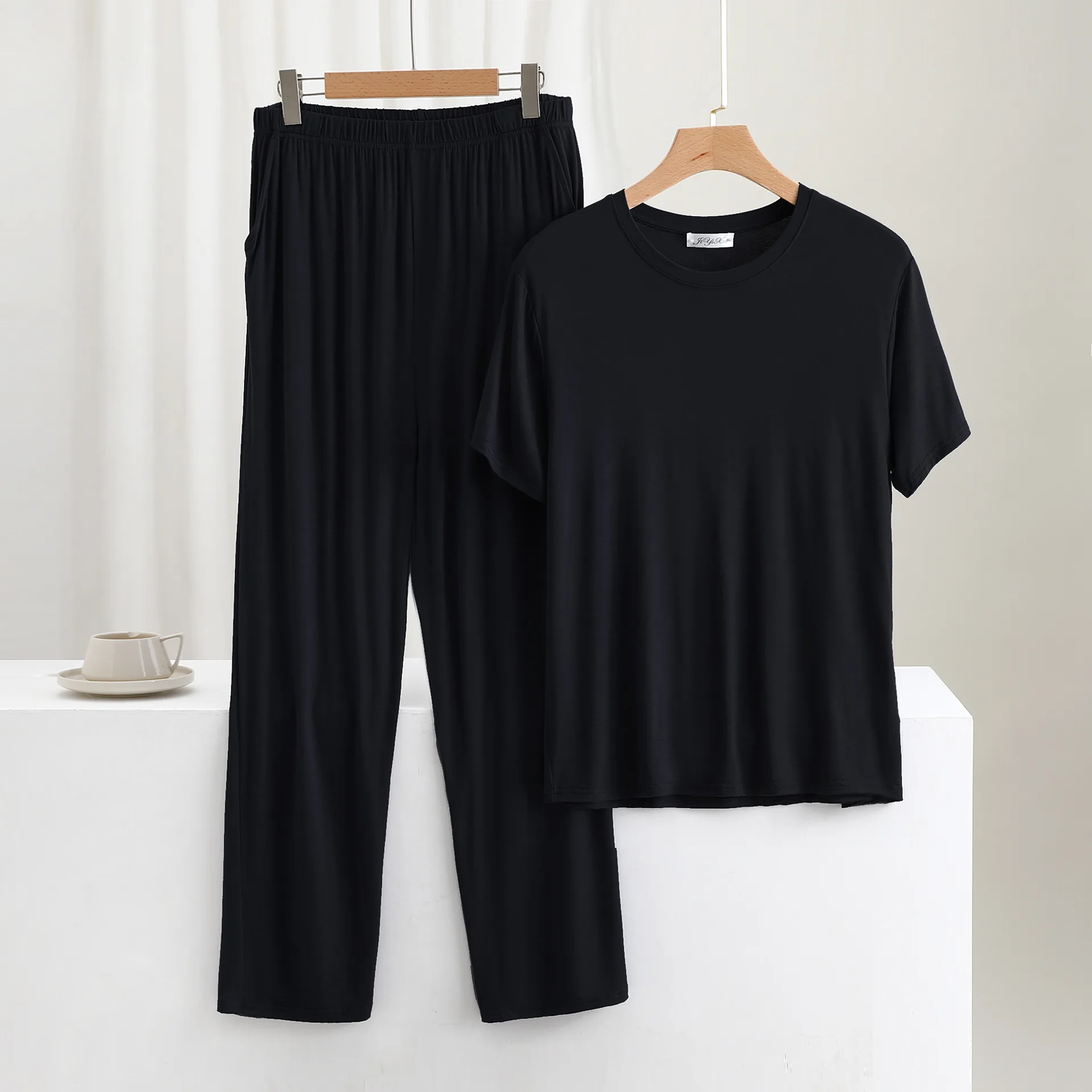3XL-6XL حجم كبير الرجال منامة مجموعة مشروط قصيرة الأكمام الربيع الصيف ملابس المنزل صالة جديدة ملابس خاصة منامة الذكور ملابس نوم