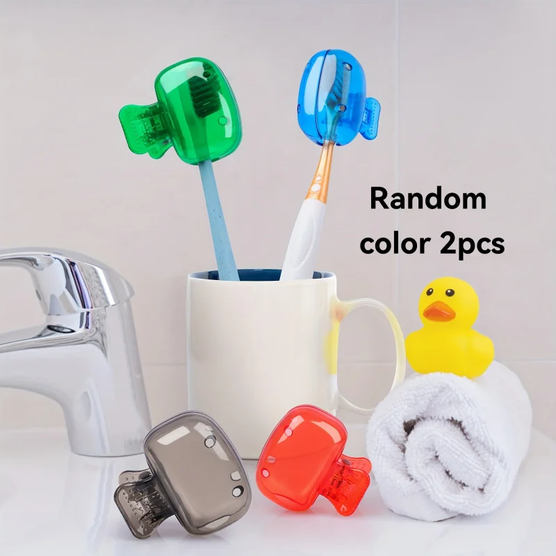 Portable Toothbrush Head Covers-Durable Protective Case,Suitable for Travel, Camping,School,Business,Use-Easy to Clean,Odorless