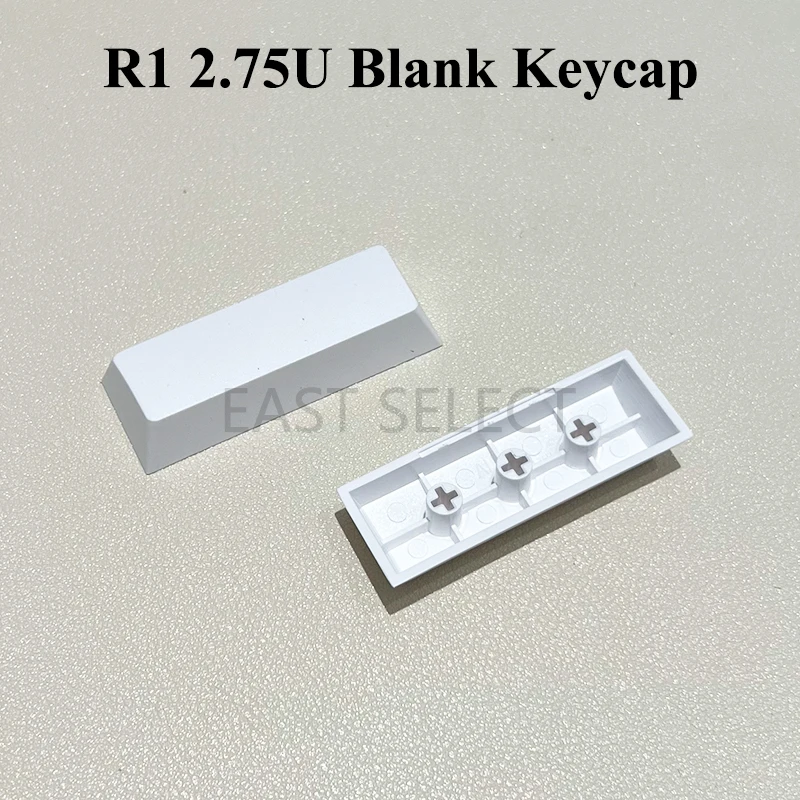 R1 2.75u, White Blank PBT Keycaps No Letters, Minimalist Keycaps for Mechanical Keyboard, Cherry Profile Supplementary Keycaps