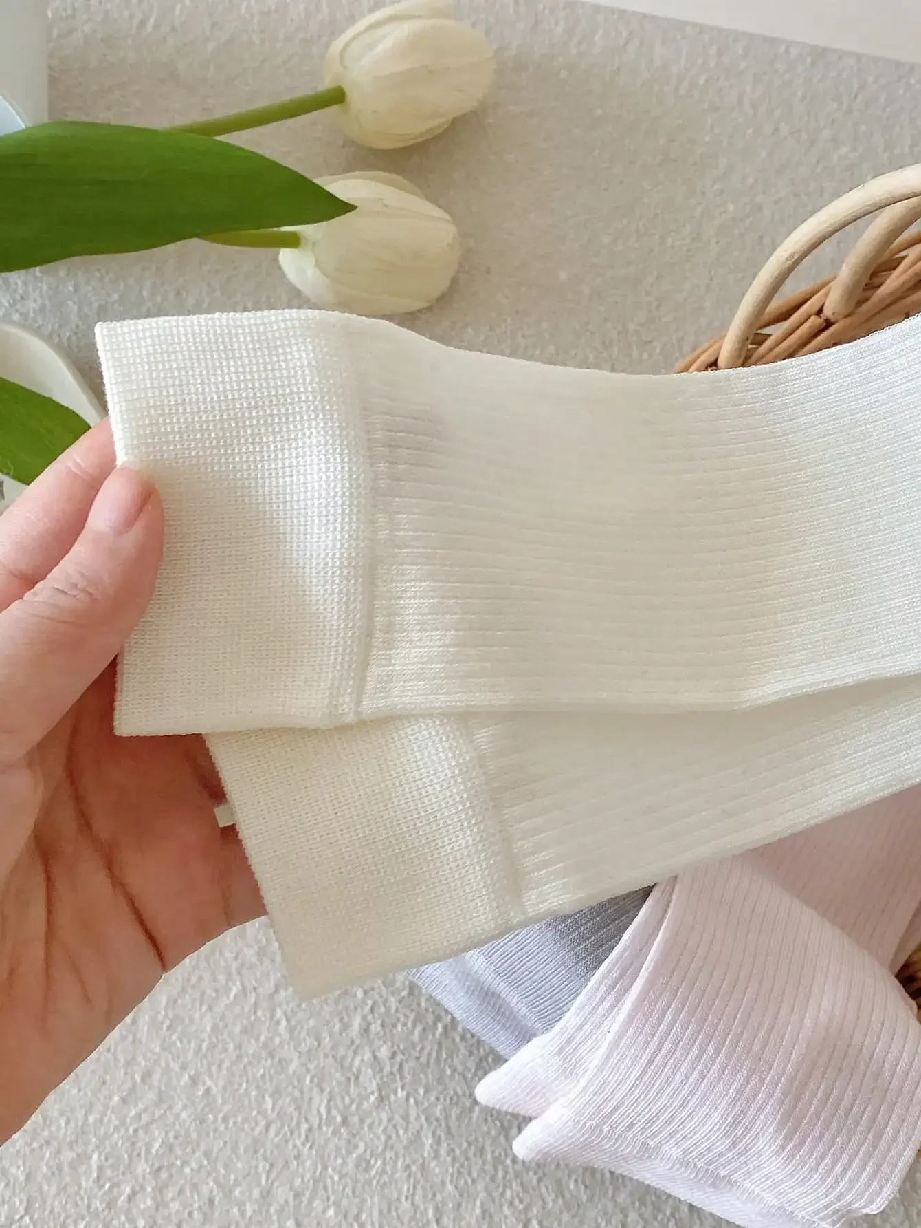 Damen-Seidensocken, hochwertig, neue Mode, Frühling und Sommer, kniehohe Socken für Mädchen, Schulstil, einfache, lässige lange Socken – Detail 12